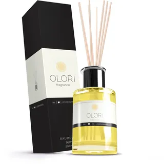 Duftöl Lemongras - Diffuser mit Stäbchen - Raumduft mit ätherischen Ölen frisch, fruchtig, spritzig - 100% Natürlich & Rein - Raumdüfte mit Duftstäbchen - Lufterfrischer mit Citrus-Sommer-Duft (200ml)