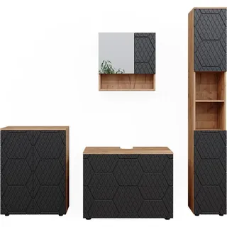 Vicco Irma 4-tlg. Anthrazit mit Wabenstruktur