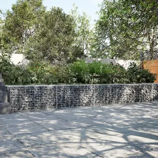 vidaXL Gabione mit Deckel 600x50x50 cm Verzinktes Eisen - Silber