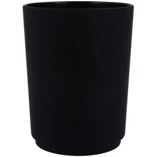 PARSA Beauty schwarzer Zahnputzbecher Flair – Vielseitiger, bruchsicherer Kunststoffbecher für Badezimmer – Hygienisch und langlebig, leicht zu reinigen – 250 ml Fassungsvermögen – 7 x 7,3 x 9,6 cm