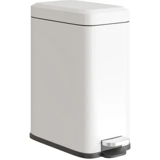 Homcom Mülleimer 5L Treteimer Abfalleimer mit Deckel und Fußpedal für Wohnzimmer , Weiß , Metall , 14x32x29.2 cm , Haushalt & Reinigung, Reinigung, Mülleimer & Abfallsammler