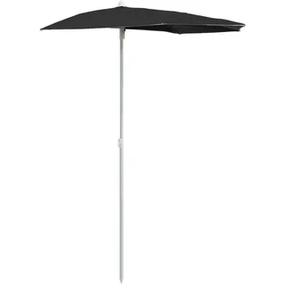 vidaXL Halb-Sonnenschirm 180 x 90 cm Schwarz