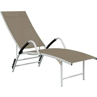 vidaXL Sonnenliege Textilene und Aluminium Taupe - Taupe
