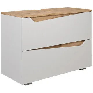 Vicco Waschbeckenunterschrank Marelle 2 Schubladen 80 x 57,5 x 35 cm Weiß/Eiche Artisan