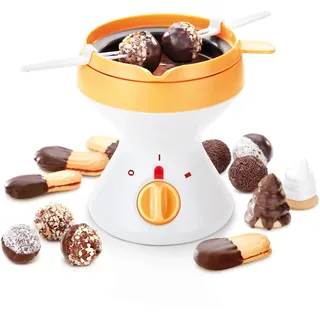 Tescoma DELICIA Schokoladenfondue leichtes tragbares Schokofondue mit Antihaftbeschichtung und zwei unterschiedlichen Wärmestufen, 6 Fonduegabeln, funktioniert ohne Brennpaste