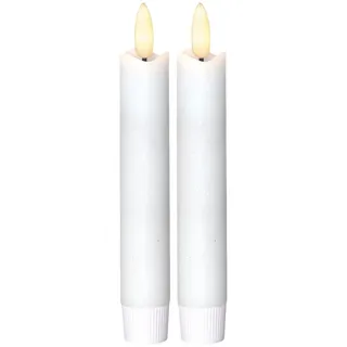 Star Trading LED Stabkerzen Flamme 15 x 2 cm weiß
