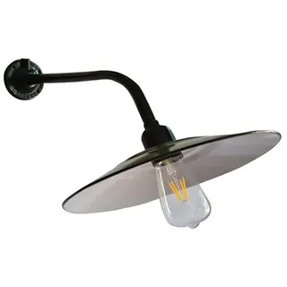 Industrie Wandleuchte Außen Schwarz Grün Metall Schirm Wandlampe Vintage Antik E27 Edison Glühbirne Wandlichter Außenlampe für Treppen Flur Terrassen Aussenwand Innenhöfe Garten Wandbeleuchtung φ30CM