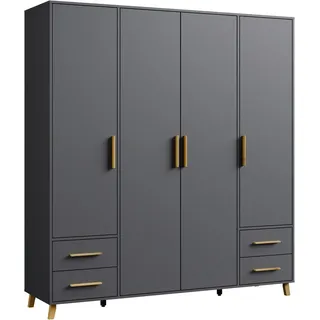 Rauch »Kleiderschrank Schrank Garderobe Wäscheschrank SHINJO« in 3 verschiedenen Ausstattungen BASIC/CLASSIC/PREMIUM, Griffe und Füße aus Massivholz mit 2 Schubladen MADE IN GERMANY,