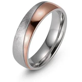 Trauring FIRETTI "Schmuck Geschenk "LIEBE" mit Vertiefung, ca. 7,0mm breit" Gr. 62, rosa (edelstahlfarben, roségoldfarben), Fingerringe, Damen, 62, Edelstahl, 7mm, Trauring