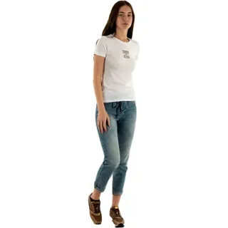 TOMMY JEANS TJW SKINNY ESSENTIAL LOGO 2 Damen T-Shirt, Größe:XS, Tommy Jeans Farben:White - Weiß