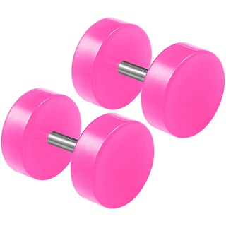 KJM Fashion 2 STK Acrylic Pink (1,2mm 16 Gauge) 8mm 0 g Fake Plug Ohrringe Ear Gauges Ohrstecker Piercing Schmuck 2110