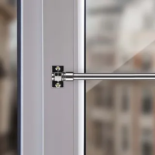 Cafehausstange ( Silber Chrome / 50-75cm ), Gardinenstange 50 bis 225 cm Länge ausziehbar, in vielen Farben, für Bistrogardinen, leichte Vorhänge