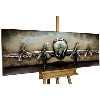 Kunstloft Metallbild Beige 144/44 cm , Metall , 7.6x44 cm , Bilder & Rahmen, Bilder, Holz & Metallbilder