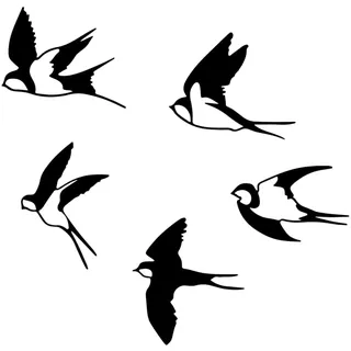 Vogel Wanddekoration 5 Stück Metall Deko Vögel schwarz 3D Wandbild Dekofiguren zum Aufhängen für Wohnzimmer Schlafzimmer Garten Vintage Modern Natur Stil