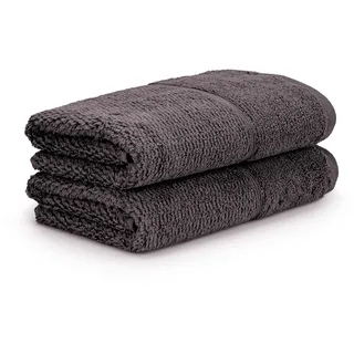 frottana Pearl Handtuch 50 x 100 cm aus 100% Baumwolle, Graphite 2er Set