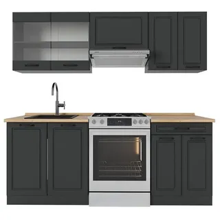 Vicco Küchenzeile R-Line 200 cm Grau