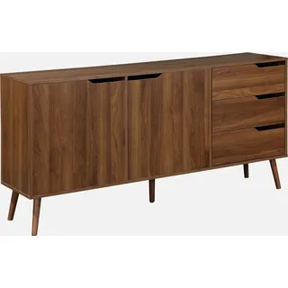 sweeek - Skandinavisches Sideboard mit 2 Türen 160 cm - Nussbaumfarben