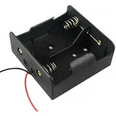 CABLEPELADO Batteriehalter für Batterie D LR20 R20, 1,5 V, Schwarz (2 Batterien)