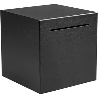 Spardose Schwarz Edelstahl,Spardose Nicht Zum öffnen,12x12 cm Muss zum Öffnen Zerbrechen, Münzen und Scheine Money Box Sparbox Safe Sparbüchse für Erwachsene und Kinder