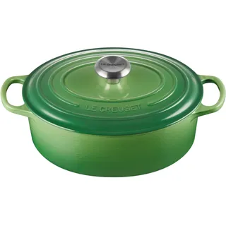Le Creuset Signature Gusseisen-Bräter mit Deckel, Ø 27 cm, Oval, Für alle Herdarten und Induktion geeignet, Volumen: 4,1 l, 4,425 kg, Bamboo, 21178274082430