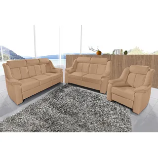 sit&more Polstergarnitur 3-2-1 Mikrofaser 3-Sitzer + 2-Sitzer + Sessel Braun