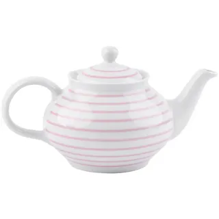 Sallys Porzellan Teekanne - obere Kanne - Pastellrosa gestreift