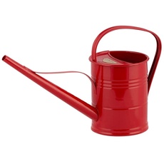 PLINT 1.5L Watering Can - Modern Style Watering Pot for Indoor and Outdoor House Plants - Coloured Galvanised Powder Coated Steel - Metal Design with Narrow Spout and High Handle - (Red)