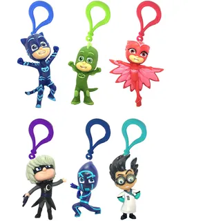 Joy Toy PJ Masks 3D PVC Schlüsselanhänger/Clip On 6 cm - 6 verschiedene Motive, Bunt