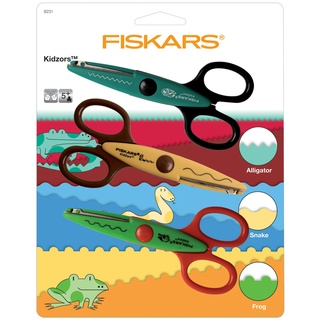 Fiskars FISKARS® Kinderschere Sumpftiere 3 verschiedene Farben 13,0 cm, 3 St.