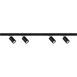 Briloner - Schienensystem Starterset, 4x GU10 Spots schwenkbar, erweiterbar, Lichtschienensystem Decke, Strahler Schiene, Deckenlampe, Deckenleuchte, Spotlight, 1,5 m, Schwarz