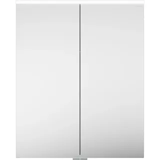 burgbad Eqio Spiegelschrank mit LED-Aufsatzleuchte, 2-türig, 650x800x170mm, SPGS065F6582, Korpus: Weiß Matt