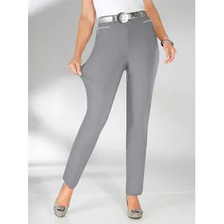 Stretch-Hose STEHMANN, Damen, Gr. 215, Extrakurzgrößen, grau, 72% Viskose, 25% Polyamid, 3% Elasthan, unifarben, lang, Hosen Stretch-Hose