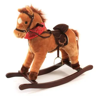 Bayer Chic 2000 Schaukelpferd Cowboy mit Sound Plüsch Schaukeltier braun | Braun