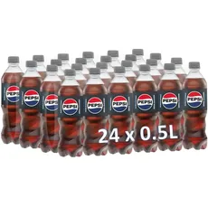 Pepsi Zero Zucker, Das zuckerfreie Erfrischungsgetränk von Pepsi ohne Kalorien, Koffeinhaltige Cola in der Flasche, EINWEG (24 x 0.5 l)