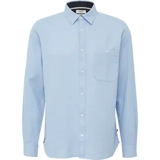 s.Oliver Langarmhemd mit Struktur Muster, blau