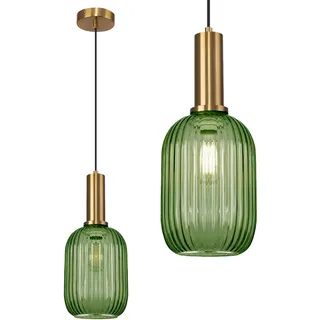 tooLight Pendellampe App459-1Cp Grün Gold Metall Glas E27 - Grün