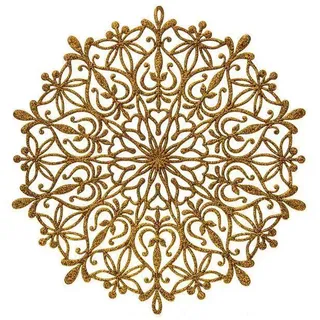 39cm Gold Glitzer Schneeflocke Weihnachts Tischset - PREMIER