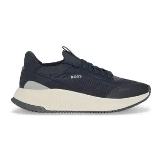 BOSS für Herren. 50523113 TTNM EVO Turnschuhe mit gestricktem Obermaterial in navy (46), Wohnung, Schnürsenkel, Lässig, Marine