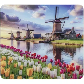 Multi-Platte Mod. Windmühle, 3in1 Küchenbrett, Spritzschutz, Herdabdeckplatte, Schneidebrett, Glas, 56 x 50 cm