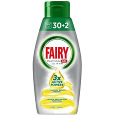 Fairy Platinum Spülmaschinen-Gel, 384 Zyklen, 12 Packungen x 32 Stück, Zitrone, Maxi-Format, 100% Auflösung, mit integriertem Vorwaschsystem, effektiv bei umweltfreundlichen Zyklen