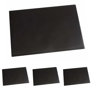 Läufer 30426 Conference Schreibtischunterlage schwarz, 30 x 42 cm, ideale Schreibunterlage für Konferenztische und Seminarräume (Packung mit 4)