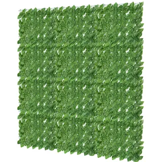 Sonnewelt Künstliche Efeu Hecke Sichtschutz,Efeu Sichtschutz 100 * 300cm,Sichtschutzzaun, Rolle,Efeublätter eignet Sich perfekt für Terrassenbereiche im Freien