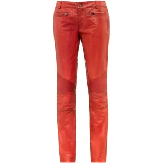 RICANO Bikerhose "Lederhose Donna" Handgefertigt aus echtem Leder, rot