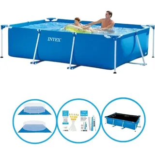 Intex Pool Rectangular Frame 260x160x65 cm - Inklusive Zubehör - Blau