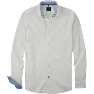 OLYMP Langarmhemd »Hemd Casual« mit feiner Struktur, weiß