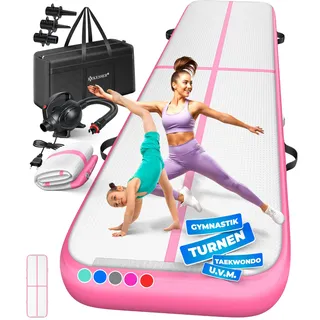 KESSER® Turnmatte Aufblasbar Airtrack 2m/3m/4m/5m/6m Fitness-Matte Gymnastikmatte | inkl. Tragetasche & elektr. Luftpumpe | Yogamatte, Tumbling Matten, Trainingsmatte, Turn- & Fitness