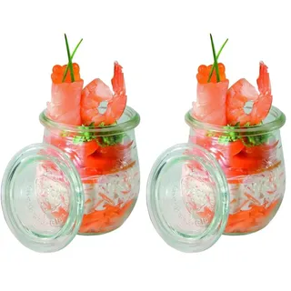 APS 12 Original WECK Gläser 220 ml mit Deckel, 12er Set, Ø 7 cm, H: 8 cm, Tulpenform, Einmachglas, Dekoglas, Dessertglas, Vorratsglas, spülmaschinengeeignet (Packung mit 2)