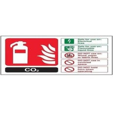 Feuerlöscher, CO2-ID, 150 x 100 mm, wiederklebbares Sicherheitsschild