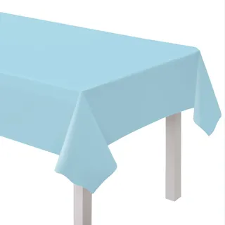 1 x Kunststoff-Tischdecke, transparent, Himmelblau