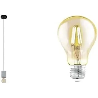 EGLO Pendelleuchte Prestwick 3, Hängelampe inkl. LED Leuchtmittel, Industrial Hängeleuchte aus Beton in Grau und Metall in Schwarz, Esstischlampe, Wohnzimmerlampe hängend